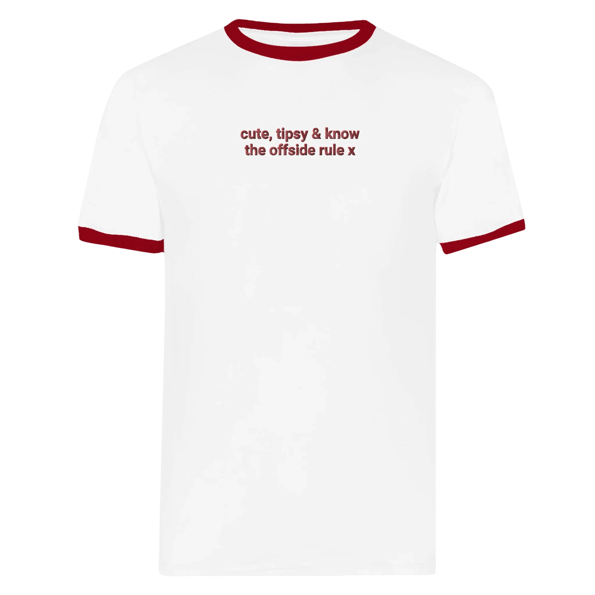 Cute, Tispy & Know The Offside Rule T-shirt White and Red - Image 5