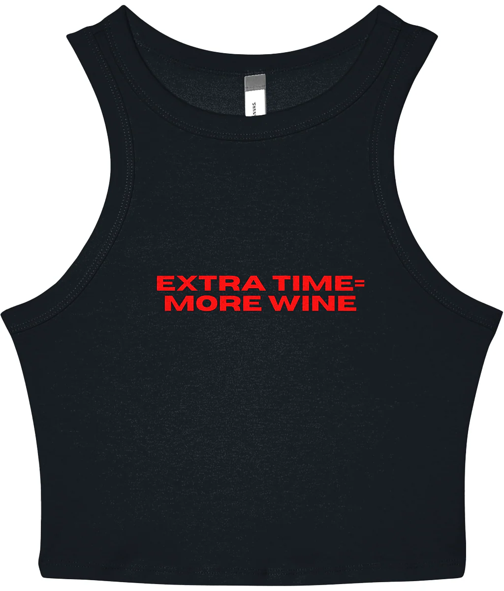 Extra Time = More Wine Micro Rib Racer Tank - Image 6