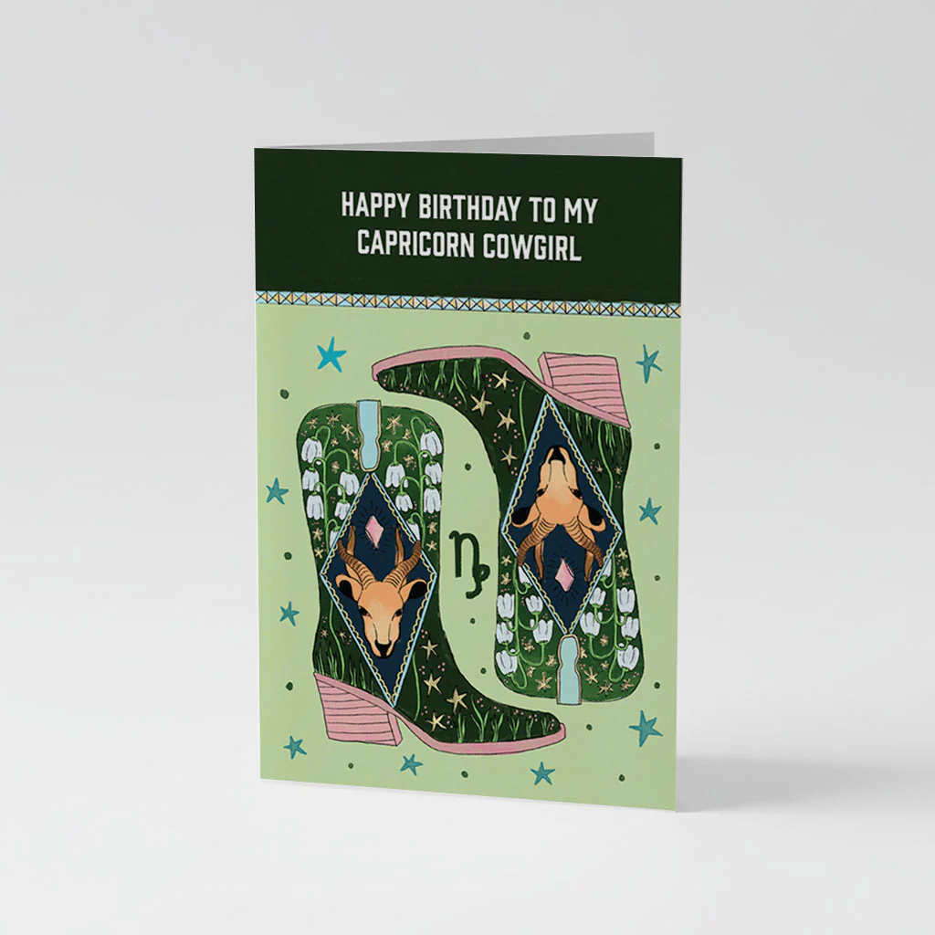 Happy Birthday To My Capricorn Cowgirl Birthday Card