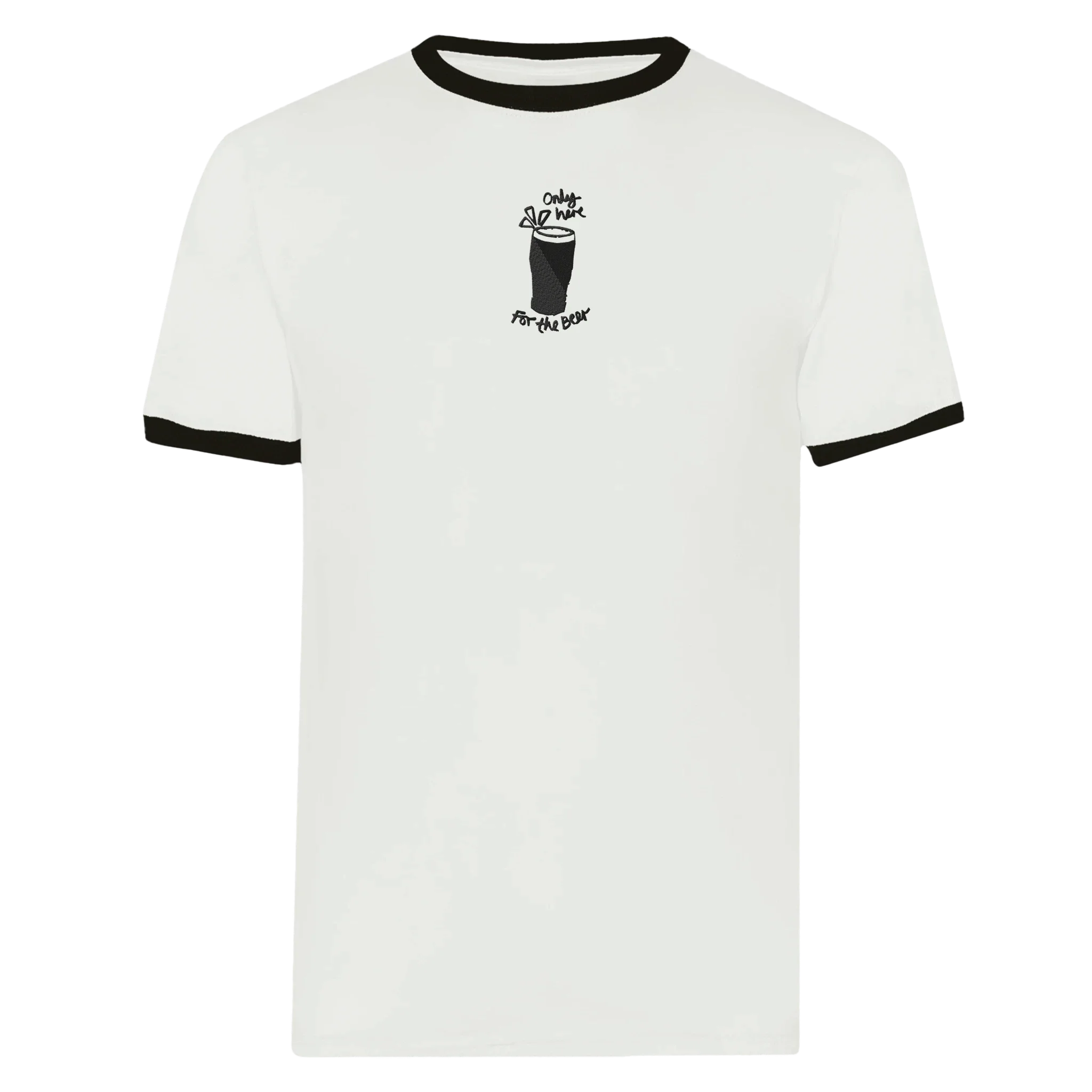 Only Here For The Beer T-shirt White and Black - Image 9