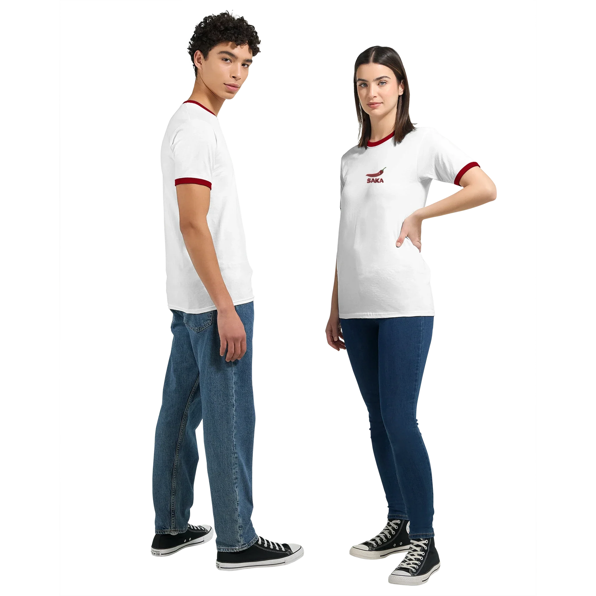 Spicy Saka T-shirt White and Red - Image 3