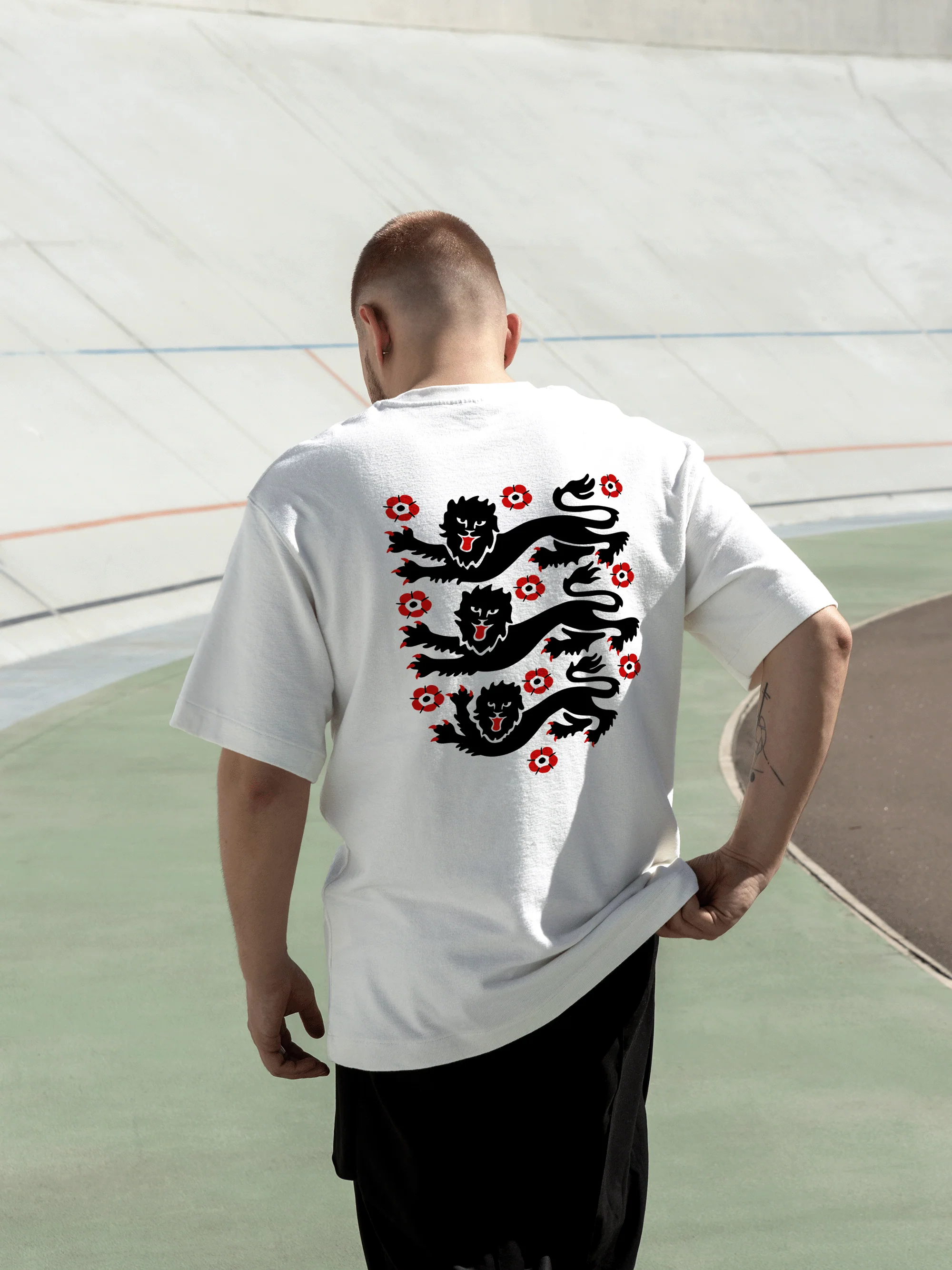 Three Lions & Roses Oversized T-Shirt - Image 2